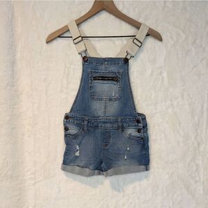 Justice Denim Romper Shorts Shortalls Blue Wash Girls Size 10